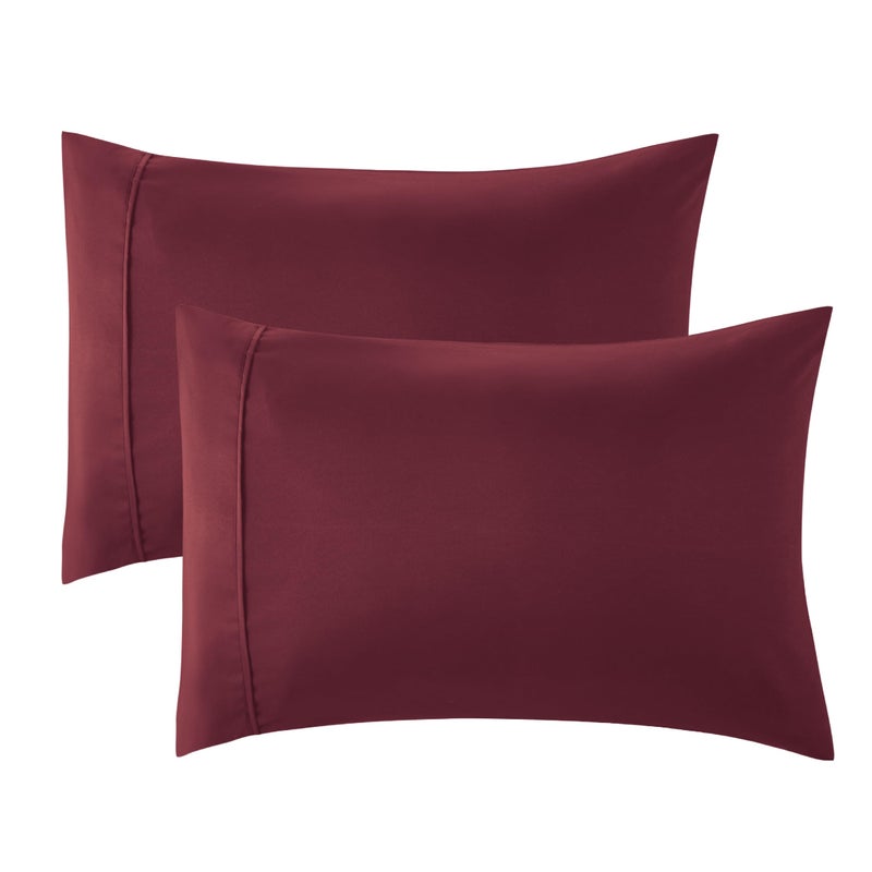 Bedsure Bedsure Pillow Cases Standard Size Set of 2  Burgundy Polyester Microfiber Pillowcases Super Soft and Cozy Pillowcase Pillow Case Covers with Envelop Closure 20x26 Inches 