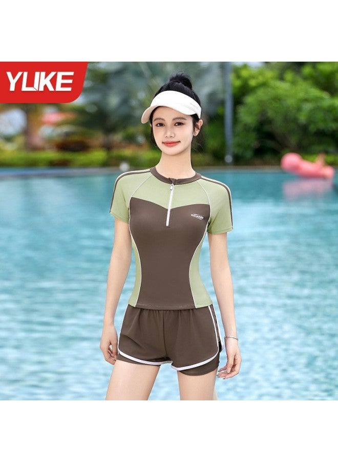 Swimsuit Women's  New High-end Conservative Split Belly-covering Slimming Look Professional Swimming Pool Hot Spring Swimwear