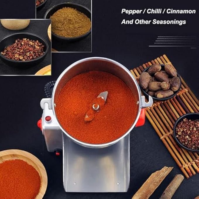 سيلك رووت مطحنة القهوة الكهربائية 800 جرام 1800 واط مطحنة فائقة الألياف للعشبة التوابل المnutCereal 30S طحن سريع مع حماية من التحميل الزائد مؤقت 5 دقائق ماكينة قهوة طعام مجفف للقمح 28000 دورة في الدقيقة - Image 3