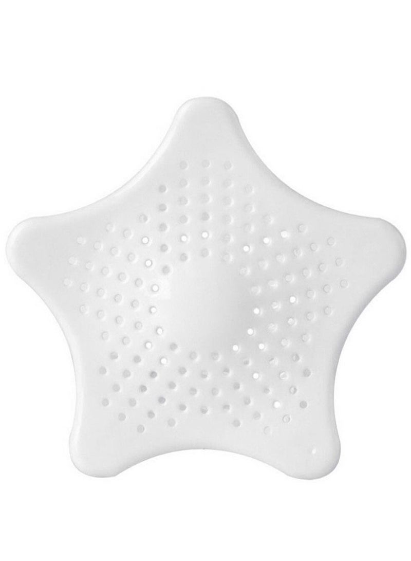 MARGOUN مصفاة حوض المطبخ، غطاء تصريف سيليكون على شكل نجمة، غطاء تصريف أرضية الحمام، غطاء تصريف دش مضاد للانسداد، للمطبخ، حوض الاستحمام، أبيض  - Image 2