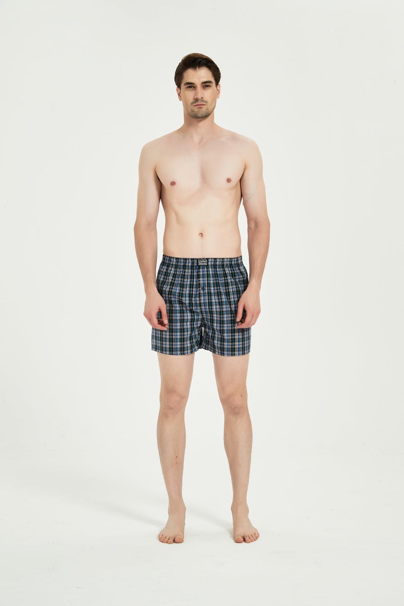 JupiterSecret Men's Boxers Underwear 100% Cotton Woven Boxers for Men Pack Boxer Shorts Assorted Colors - Image 2