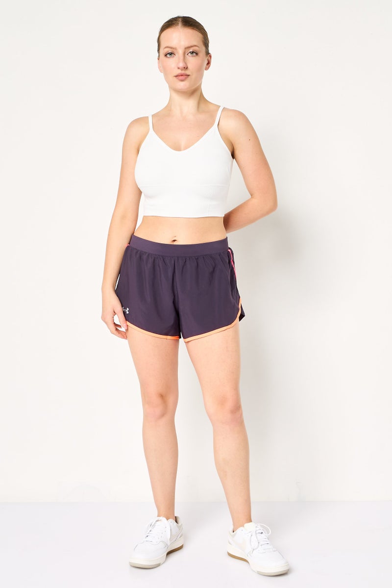 UNDER ARMOUR شورتات رياضية نسائية مناسبة للجري، بنفسجي - Image 2