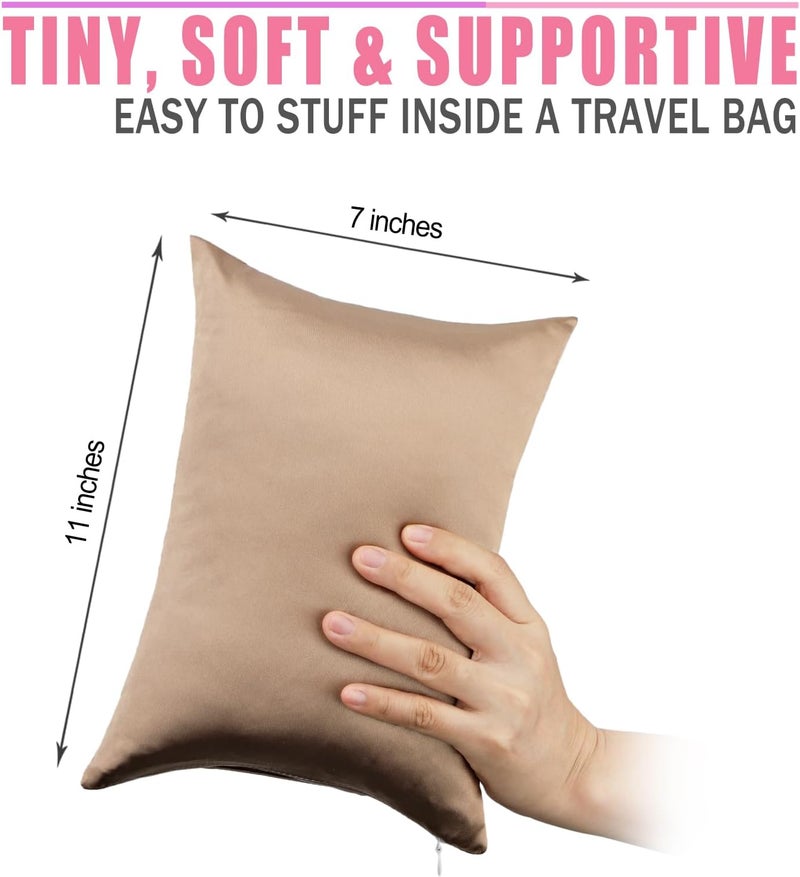 HapiPoppy Knee Pillow Leg Pillows 11" x 7.8" Silky Small Hip Support Pillows Smooth Cooling Between Legs for Side Sleepers Sciatica Joints Pain Relief Machine Washable Post Surgery Cushion Gifts, Satin Taupe - Image 5