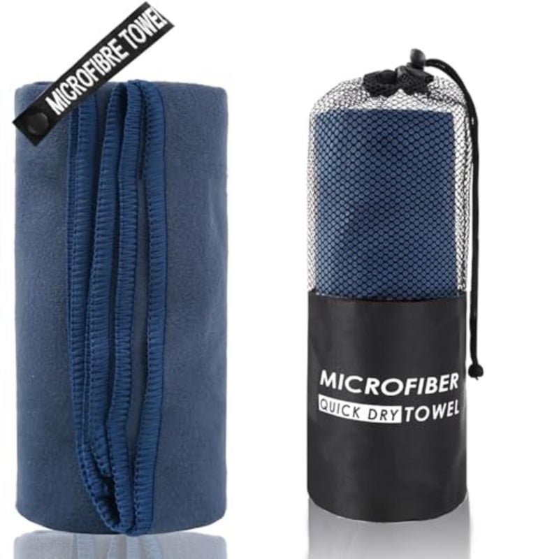 Microfiber Gym Towel Beach Towel-Quick Fast Dry Super Sport Towels Absorbent Lightweight Pool Beach Blanket, Perfect for Travel Pool Swimming Camping Yoga Gym SportsNavyBlue, 63 * 32inch - Image 1