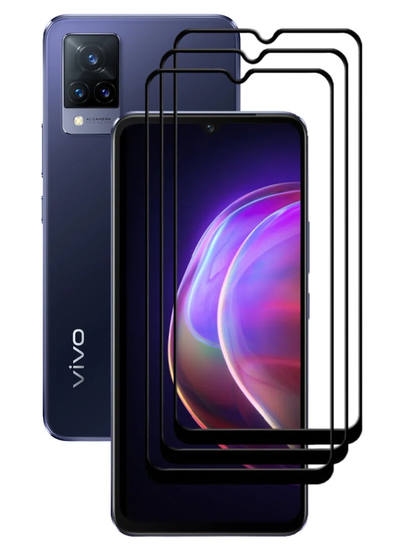 ACLIX 3 Pieces Antistatic ESD Dustproof Premium Quality High Definition Tempered Glass Screen Protector Designed For vivo V21 - Image 1