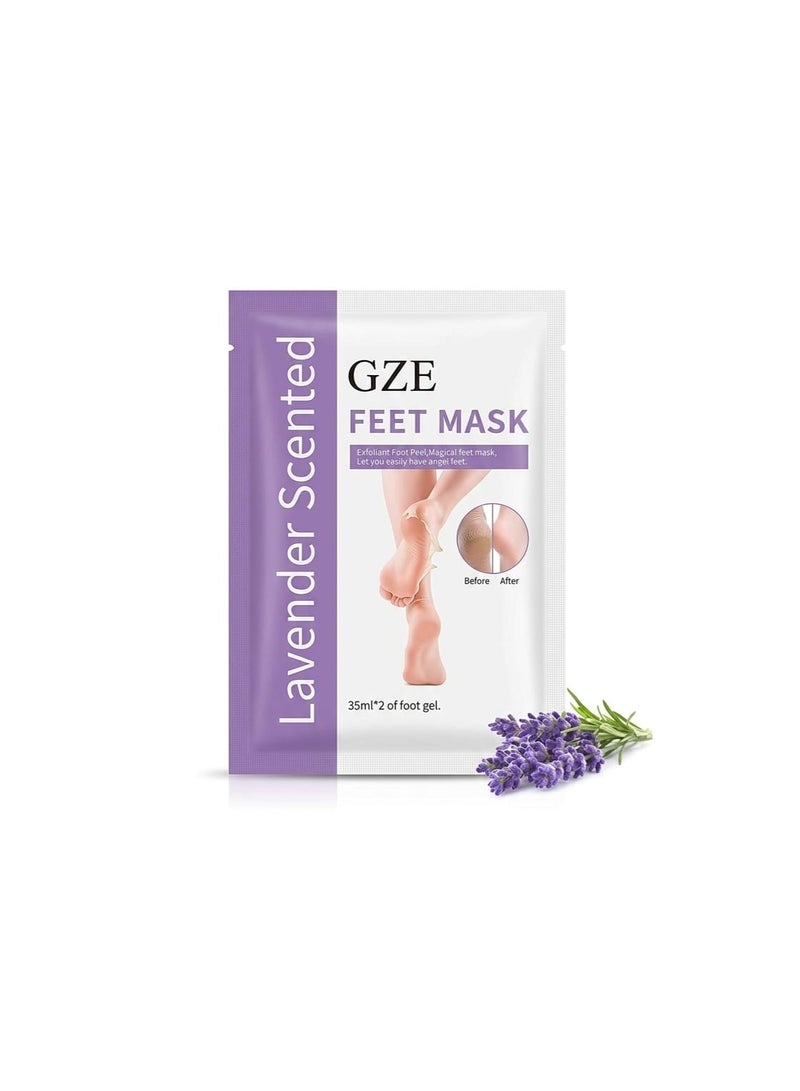 GZE ماسك تقشير القدم باللافندر، لإزالة الجلد الميت وتنعيم القدمين، 35 مل، زوج واحد - Image 1