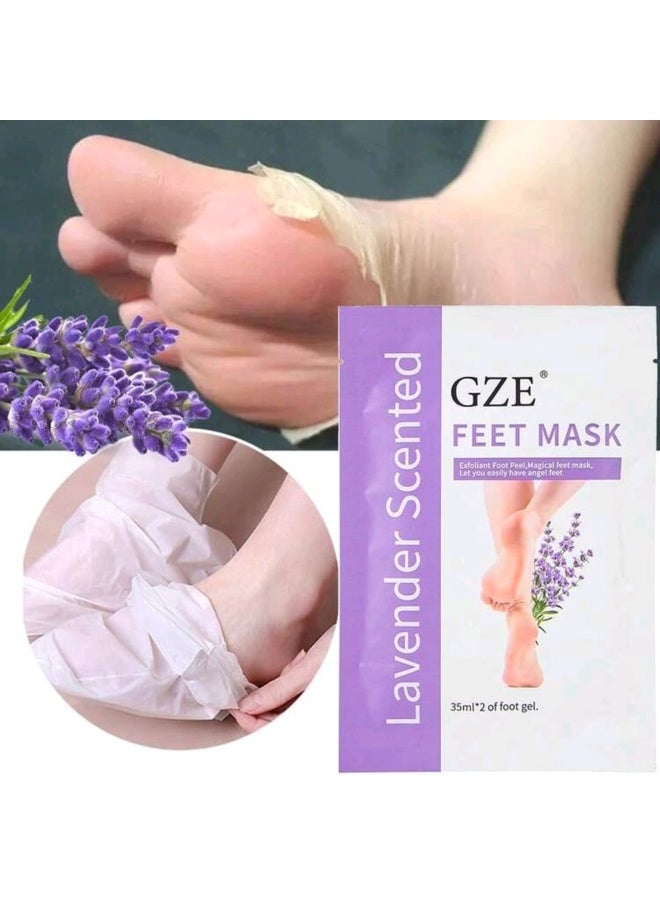 GZE ماسك تقشير القدم باللافندر، لإزالة الجلد الميت وتنعيم القدمين، 35 مل، زوج واحد - Image 4