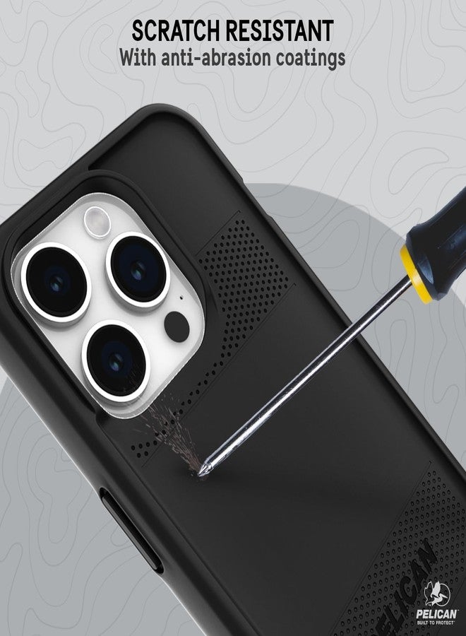 بيلكان سلسلة Pelican Protector - غطاء حماية لهاتف iPhone 15 Pro مقاس 6.1 بوصة [متوافق مع MagSafe] غطاء هاتف مغناطيسي بتقنية مقاومة الخدوش [حماية من السقوط من ارتفاع 16 قدمًا وفقًا للمعايير العسكرية] غطاء حماية لهاتف iPhone 15 Pro - أسود - Image 5