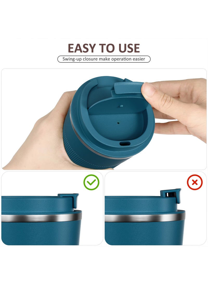 LEFAFA - Travel Coffee Mug, 510ml Insulated Coffee Mug with Leakproof Lid,  Stainless Steel Coffee Tumbler, Reusable Coffee Cup for Hot and Cold(Blue) - Image 1