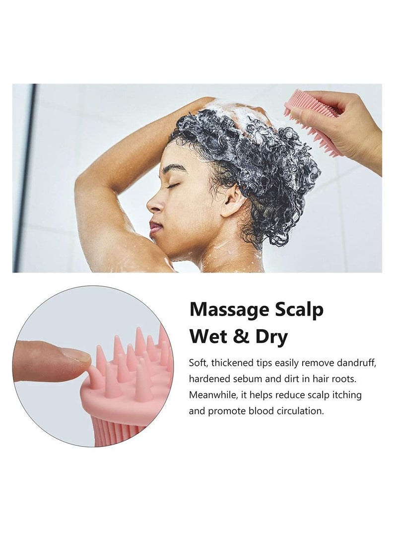 Excefore 2 In 1 Bath and Shampoo Brush, Shower Silicone Body Scrub, Exfoliating Body Brush, High Quality Silicone Loofah, Scalp Massager, Brush, Wet and Dry, Easy to Clean (2 PCS, Blue, Pink) - Image 4