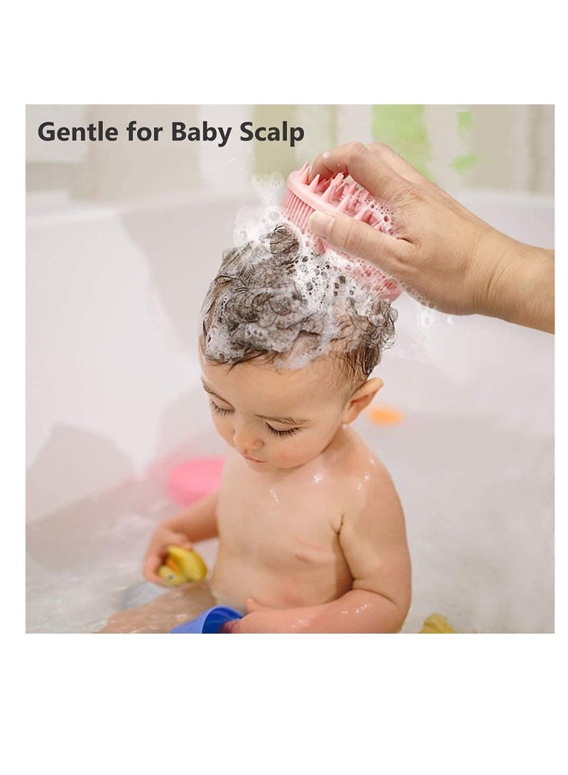 Excefore 2 In 1 Bath and Shampoo Brush, Shower Silicone Body Scrub, Exfoliating Body Brush, High Quality Silicone Loofah, Scalp Massager, Brush, Wet and Dry, Easy to Clean (2 PCS, Blue, Pink) - Image 2