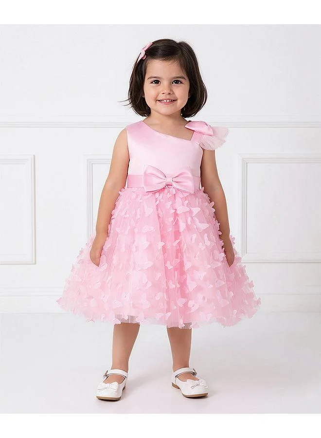 Mark & Mia Mark & Mia Butterfly Applique and Bow Detail Sleeveless Party Dress - Pink