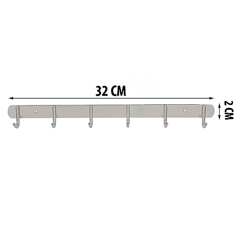 Boniry 1 Pcs Stainless Steel Wall-Mounted Kitchen Utensil Rack - Punch-Free, Strong Storage for Utensils, Towels, Clothes, Keys, and Bags in Sleek - Silver - Image 2