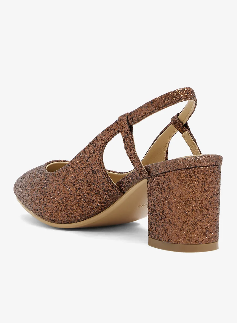 Ella Limited Edition Brown Chunky mid heel, slingback for Women | Best Price UAE