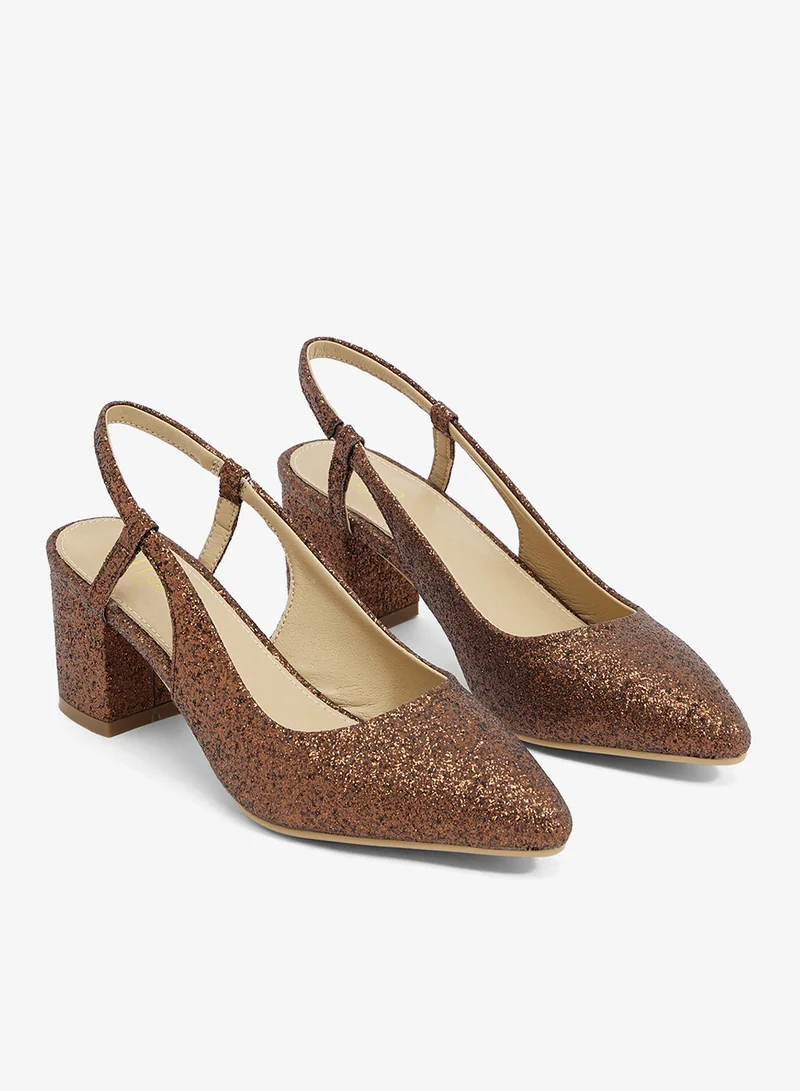 Ella Limited Edition Brown Chunky mid heel, slingback for Women | Best Price UAE