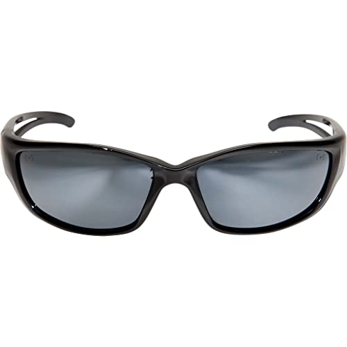 Edge SK-XL117 Kazbek XL Wrap-Around Safety Glasses, Anti-Scratch, Non-Slip, UV 400, Military Grade, ANSI/ISEA & MCEPS Compliant, XL Wide Fit, Black Frame/Silver Mirror Lens - Image 2