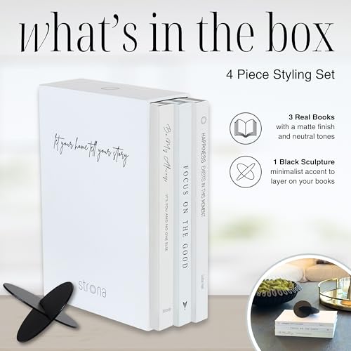 STRONA Book Decor Set – 3 Real Decorative Books for Home Décor, Coffee Table & Bookshelf Styling with Confidence, Designer Books for Decoration - Image 5