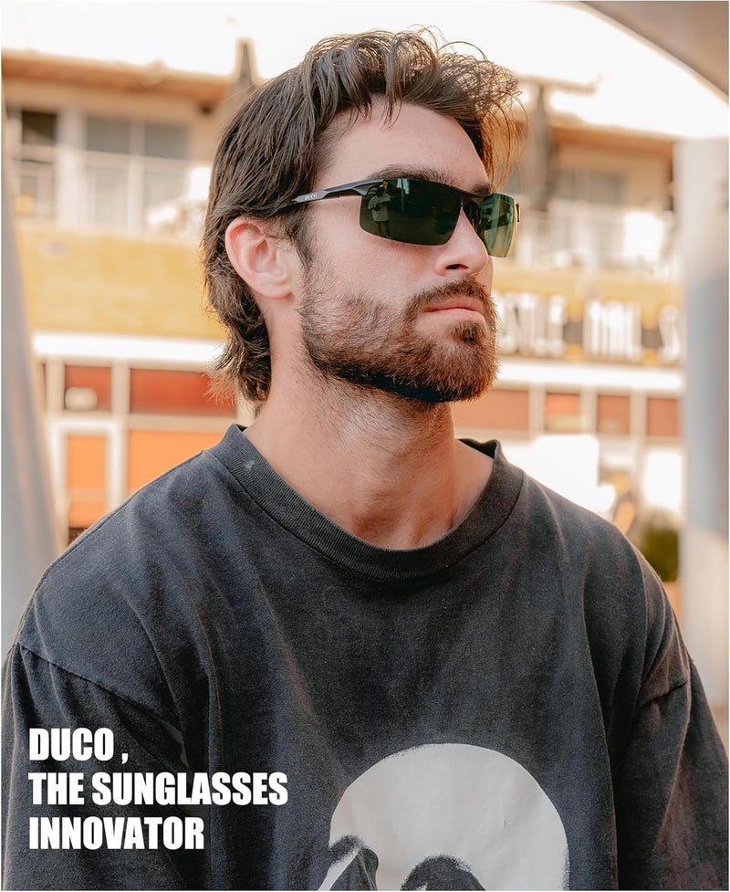 Duco نظارات شمسية رياضية للرجال مع حماية من الأشعة فوق البنفسجية 8177s - Image 2
