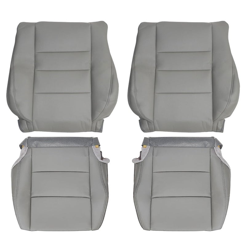 NLQR Driver and Passenger Side Bottom and Top Replacement Seat Covers Gray Microfiber Leather Compatible with Honda Accord 2008 2009 2010 2011 2012