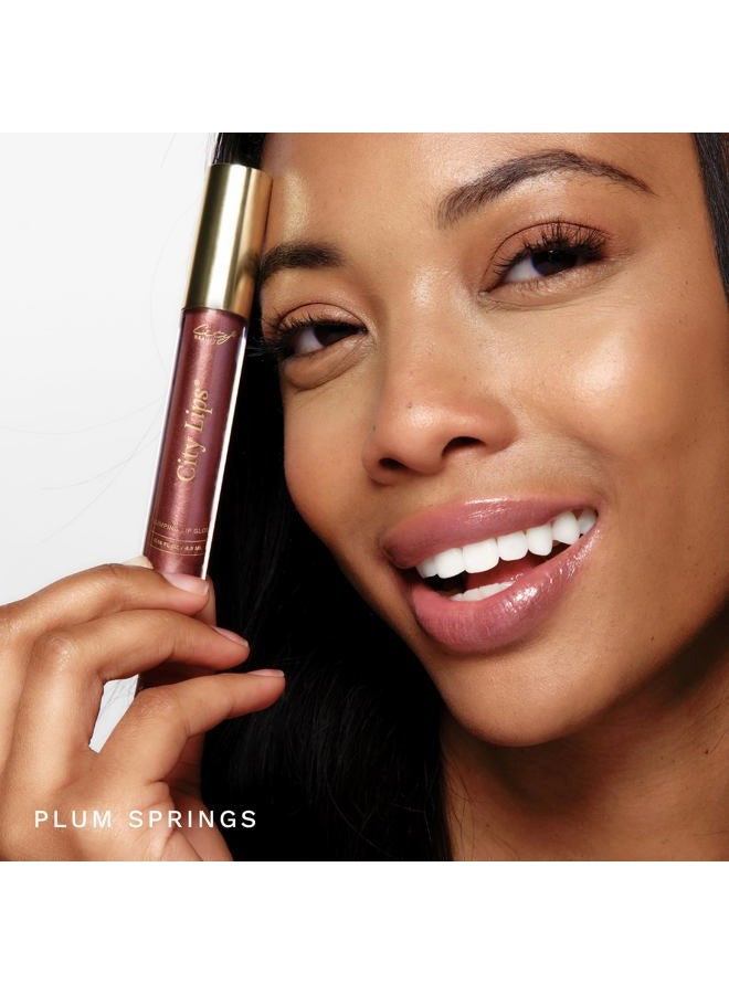 City Beauty City Lips Plumping Lip Gloss Plum Springs - High-Shine Gloss for Fuller, Younger-Looking Lips | Hydrating & Smoothing Lip Treatment Hyaluronic Acid - Image 3