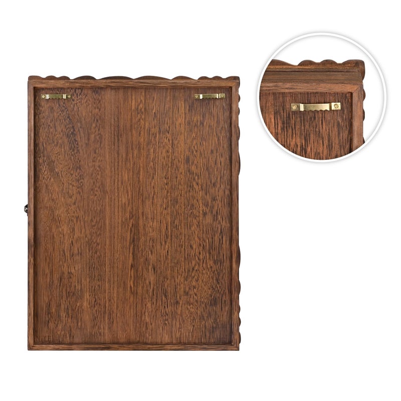 Ikee Design Wooden 30-Souvenir Spoon Display Case Cabinet, Wall-Mounted Tea Spoon Rack with Tempered Glass Suitable for Collection Display, 13.4W x 2.6D x 15.7H in - Image 4