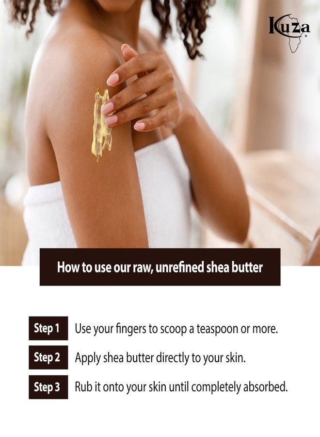 Kuza 100% African Shea Butter with Borututu - Creamy, Yellow - for Skin, Hair and Nails, 15 oz - Image 4