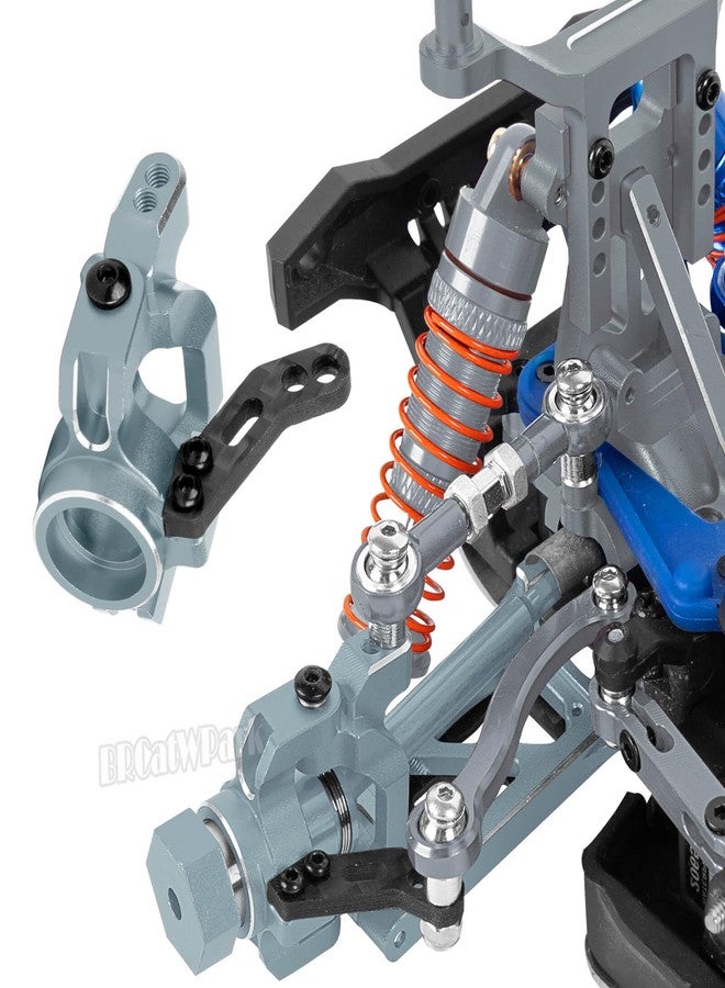 BRCatWPark Aluminum Caster Block,Steering Blocks,Rear Stub Axle Carriers w/Bearings Upgrades Part for 1/18 LaTrax Teton/LaTrax Desert Prerunner,Titanium - Image 5