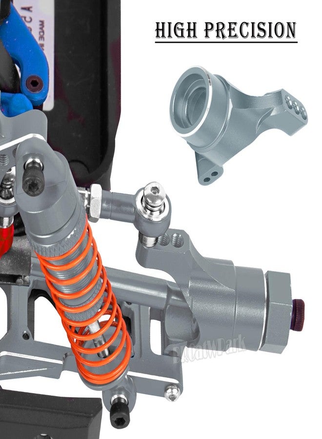 BRCatWPark Aluminum Caster Block,Steering Blocks,Rear Stub Axle Carriers w/Bearings Upgrades Part for 1/18 LaTrax Teton/LaTrax Desert Prerunner,Titanium - Image 4