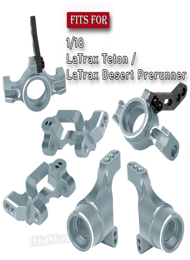 BRCatWPark Aluminum Caster Block,Steering Blocks,Rear Stub Axle Carriers w/Bearings Upgrades Part for 1/18 LaTrax Teton/LaTrax Desert Prerunner,Titanium - Image 2