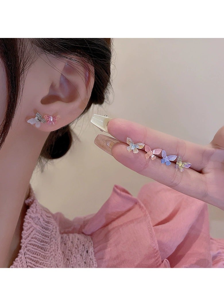 Goolsky Korean Colorful Bow Stud Earrings Set – S925 Silver Needle, Minimalist Cute Ear Studs for Girls & Women, INS Style Jewelry 