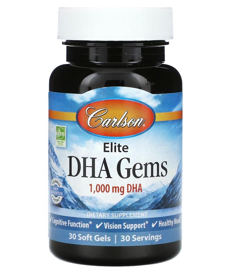 Carlson Elite DHA Gems 1000 mg 30 Soft Gels
