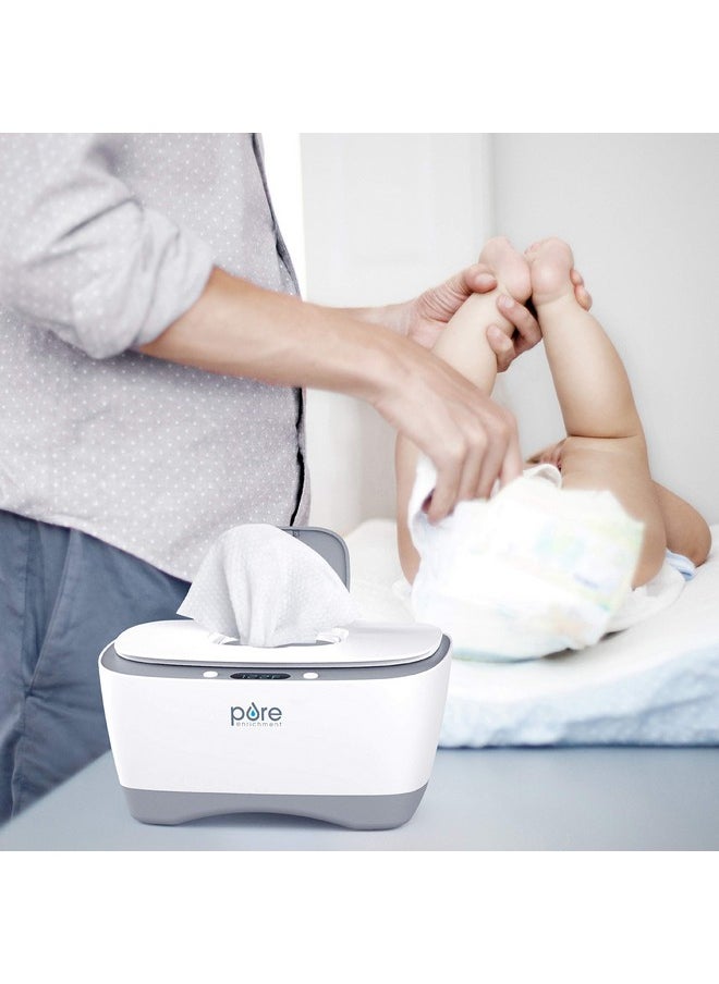 Pure Enrichment PureBaby™ Wipe Warmer with Digital Display - Easy-Feed Dispenser with 3 Heat Settings, LCD Display, 80 Wipe Capacity, Naturally Steam Heated for Comfort and Safety for Baby  - Image 1