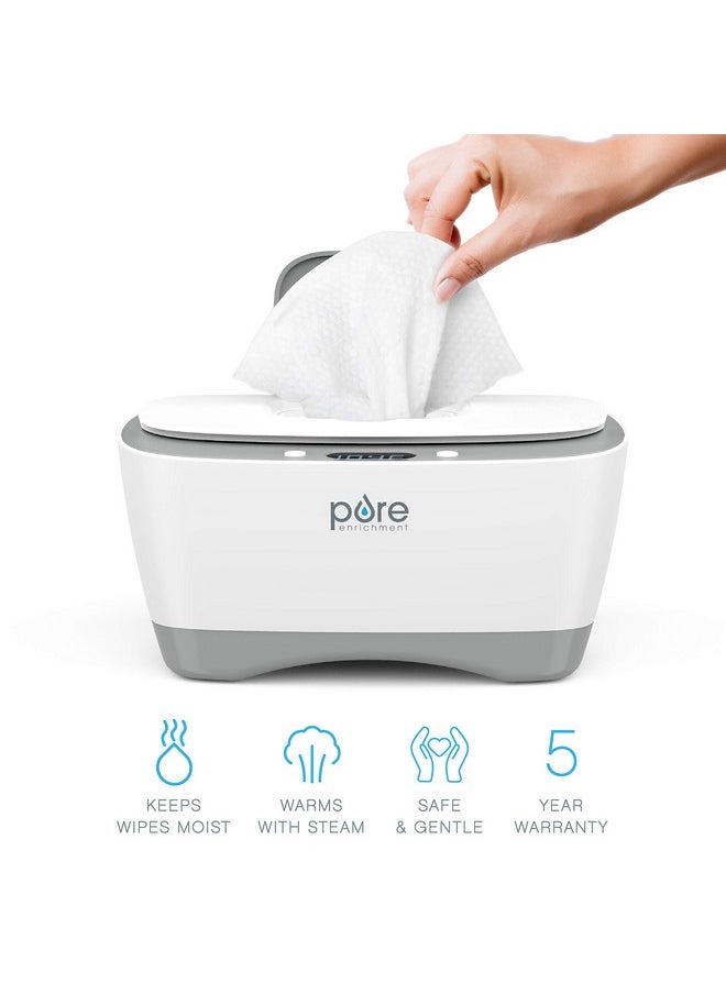 Pure Enrichment PureBaby™ Wipe Warmer with Digital Display - Easy-Feed Dispenser with 3 Heat Settings, LCD Display, 80 Wipe Capacity, Naturally Steam Heated for Comfort and Safety for Baby  - Image 2