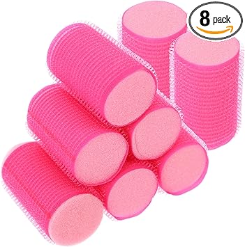 Minkissy 8pcs Sponge Hair Curlers Foam Hair Styling Curlers Soft Hair Rollers Professional Hair Beauty Tools for Women Girls Pink - Image 1