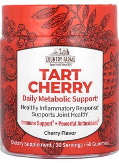 COUNTRY FARMS Tart Cherry Daily Metabolic Support Cherry 400 mg 60 Gummies (200 mg per Gummy) 
