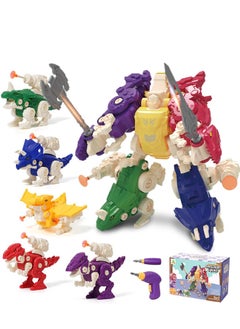 Y&D Dinosaur Toys for Kids, Take Apart 5 in 1 Transformer Boys Girls, Learning Educational Set Toddlers Girls Age 3 4 6 7 8 Year Old Gift  - Image 1