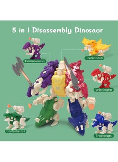 Y&D Dinosaur Toys for Kids, Take Apart 5 in 1 Transformer Boys Girls, Learning Educational Set Toddlers Girls Age 3 4 6 7 8 Year Old Gift  - Image 2
