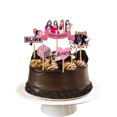 PrettyurParty Pretty Ur Party Blackpink theme Cake Topper, Cake Toppers for Kids, Girls, Cake Decoration Supplies, K-Pop theme Cake Accessories, Handmade Topper - Image 3