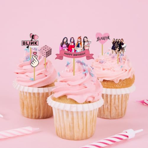 PrettyurParty Pretty Ur Party Blackpink theme Cake Topper, Cake Toppers for Kids, Girls, Cake Decoration Supplies, K-Pop theme Cake Accessories, Handmade Topper - Image 5