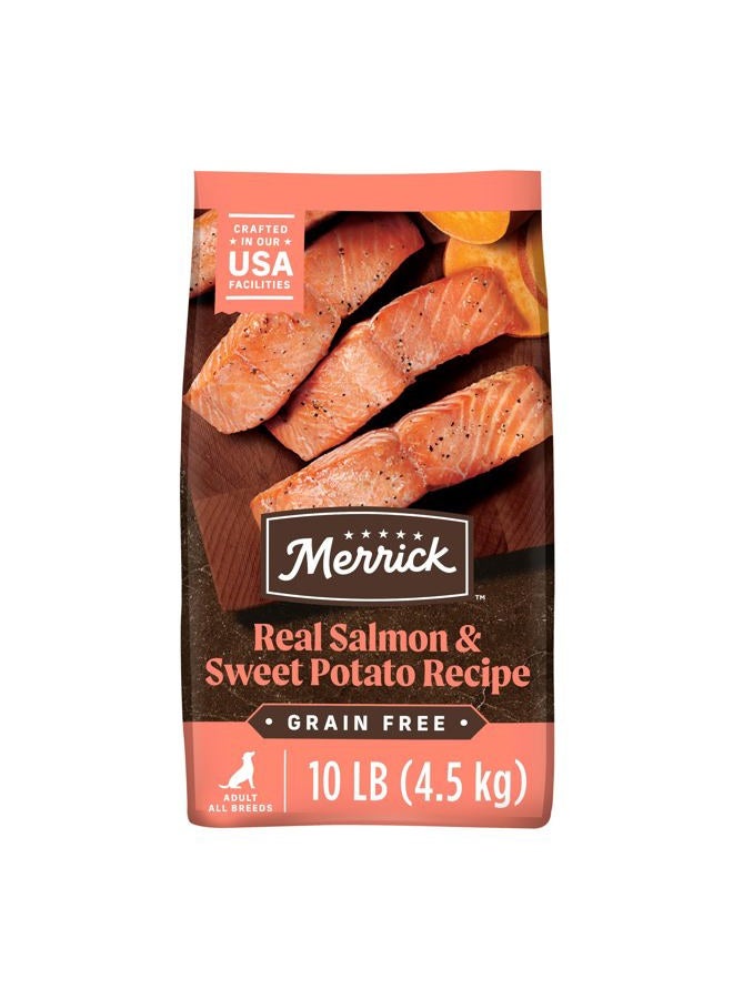 Merrick Premium Grain Free Dry Adult Dog Food, Wholesome And Natural Kibble With Real Salmon And Sweet Potato - 10.0 lb. Bag - Image 1