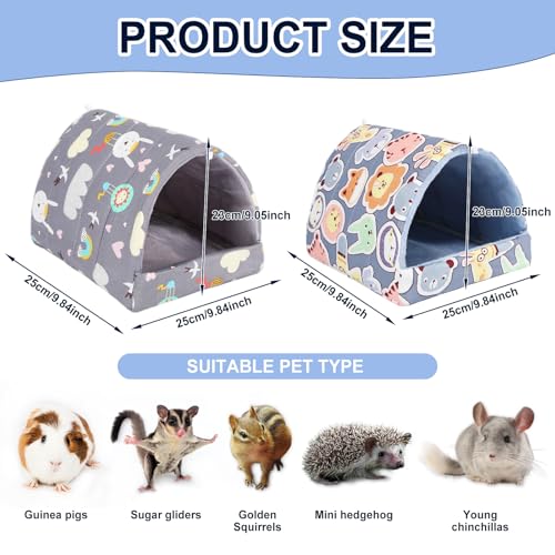 UPINS 2 Pack Guinea Pig HideoutGuinea Pig Bed Washable Small Animal House Cage Accessories for Mouse Chinchillas Hamsters Hedgehogs Ferrets Bearded Dragons and Rats - Image 3