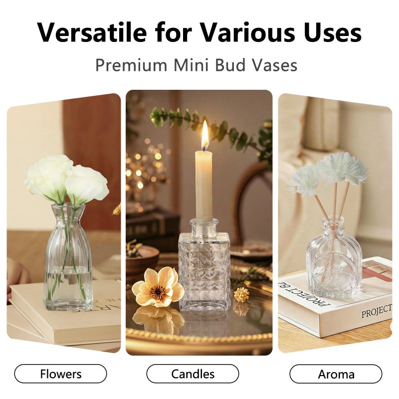 RUCKAE Small Clear Bud Vases Bulk 22 Pack Mini Flower Glass Vases for Centerpiece Table Wedding Decorations Home Decor Party - Image 5