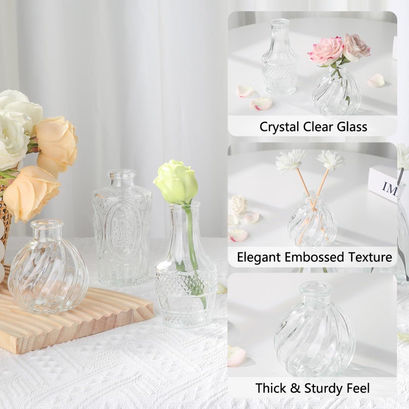 RUCKAE Small Clear Bud Vases Bulk 22 Pack Mini Flower Glass Vases for Centerpiece Table Wedding Decorations Home Decor Party - Image 4