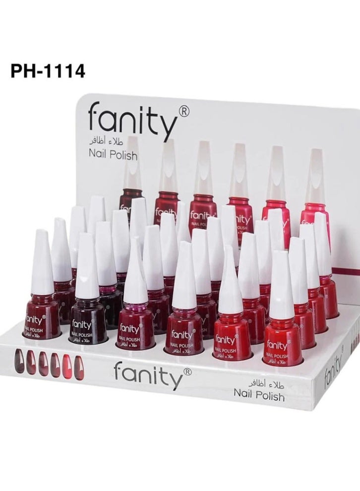 فانيتي طلاء اظافر غطاء ابيض ملون 24 حبة FANITY
