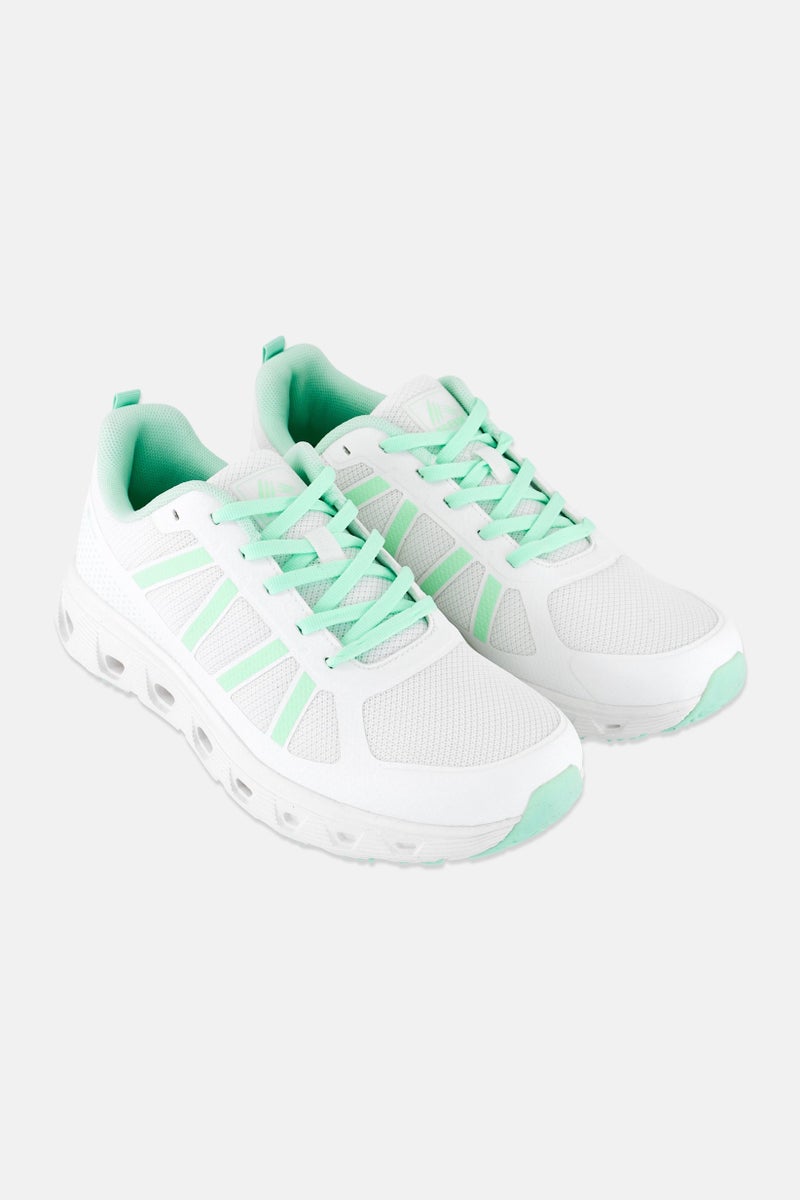 RBX Women Lace Up Brand Logo Hiking Shoes, White  - Image 1