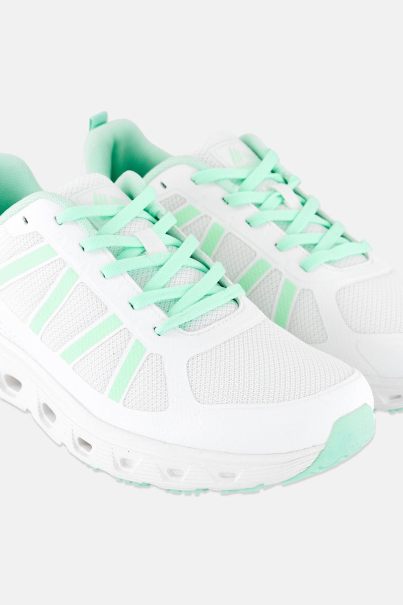 RBX Women Lace Up Brand Logo Hiking Shoes, White  - Image 3