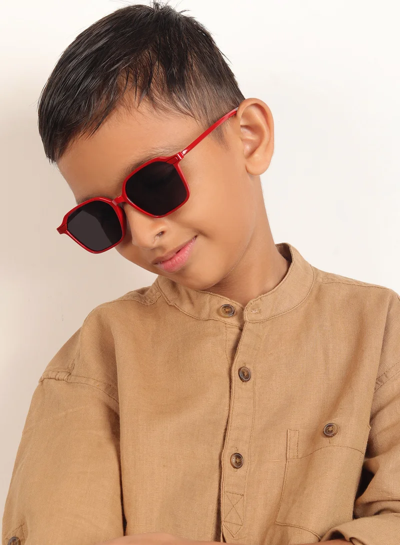 ووجلز نظارات شمسية حمراء مربعة أنيقة للأطفال