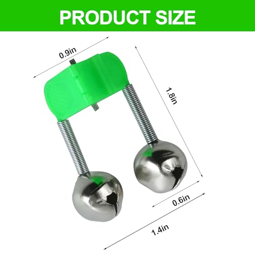 Prdiozyn 46PCS 3rd Generation Plastic Fishing Bells Fishing Rod Alarm Bell with Extra Loud Dual Alert Bells Clip Fishing Bells for Rods Easy for Night Ice Fishing Green - Image 3