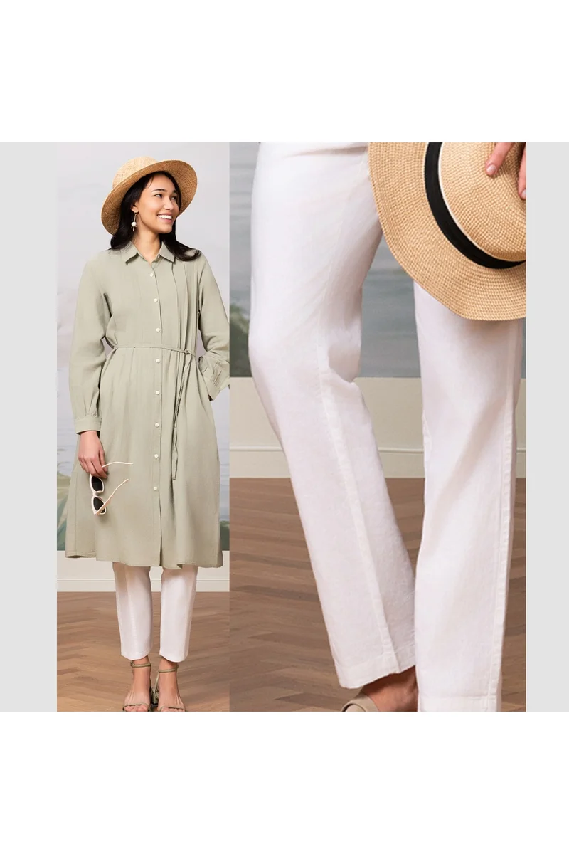 GIORDANO Women's White Mid Rise Pants