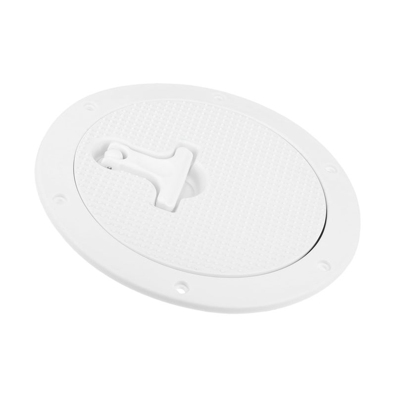 uxcell 6" Boat Hatch Round Inspection Deck Plate Marine Access Hatch with Detachable Cover Non-Slip White with T-Handle Pre-drilled Holes for Yacht RV - Out Dia 8.35" Cutout Dia 6.89" - Image 1